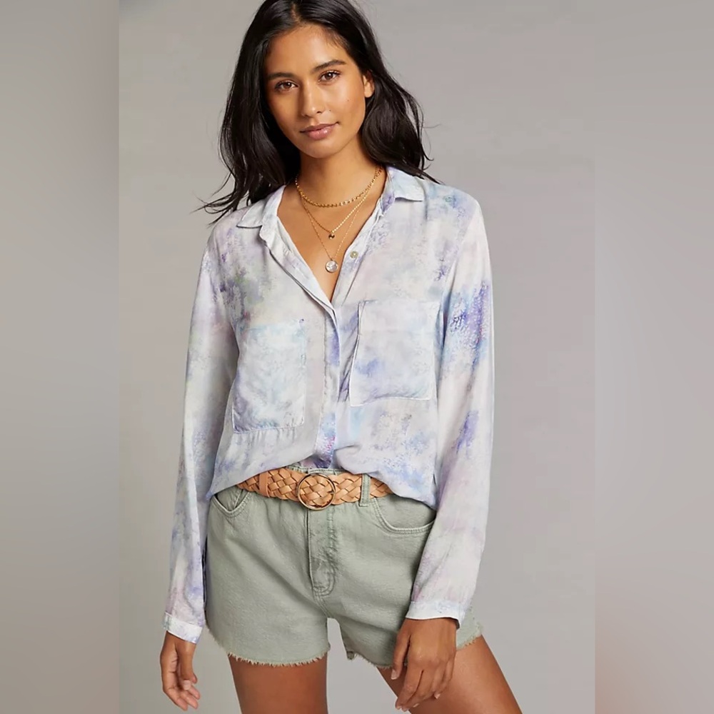 Cloth and Stone Bess Pastel Tie Dye Buttondown Size XS